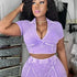 Lilac 2 piece shorts set